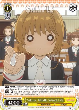 Sakura: Middle School Life (C) (CCS/WX01-014c U) - Cardcaptor Sakura: Clear Card
