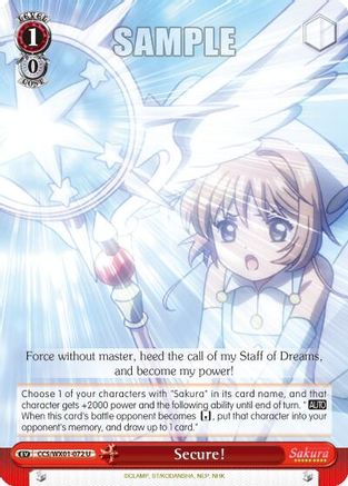 Secure! (CCS/WX01-072 U) - Cardcaptor Sakura: Clear Card