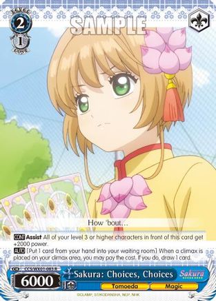 Sakura: Choices, Choices (CCS/WX01-083 R) - Cardcaptor Sakura: Clear Card