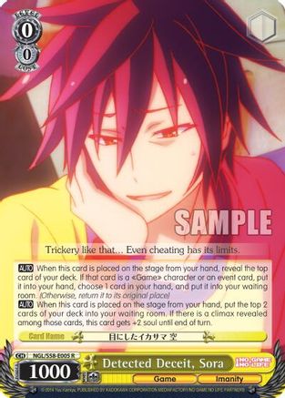 Detected Deceit, Sora (NGL/S58-E005 R) - No Game No Life