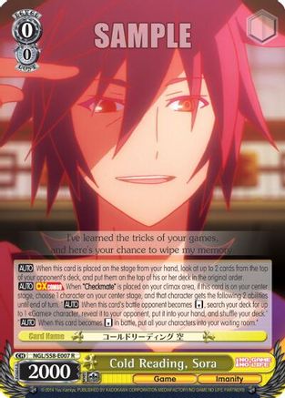 Cold Reading, Sora (NGL/S58-E007 R) - No Game No Life