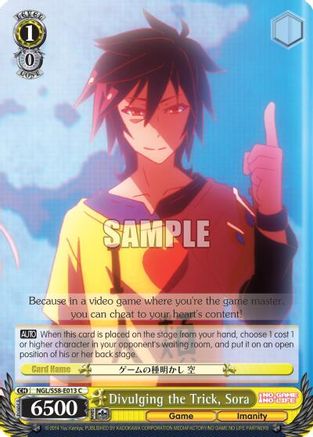 Divulging the Trick, Sora (NGL/S58-E013 C) - No Game No Life