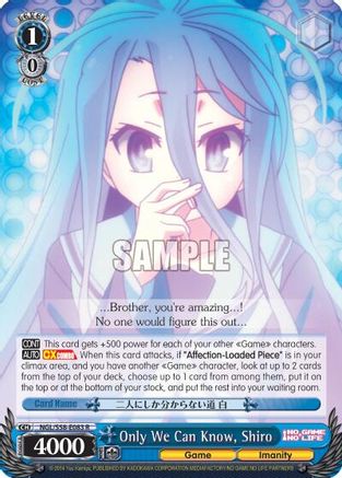 Only We Can Know, Shiro (NGL/S58-E083 R) - No Game No Life