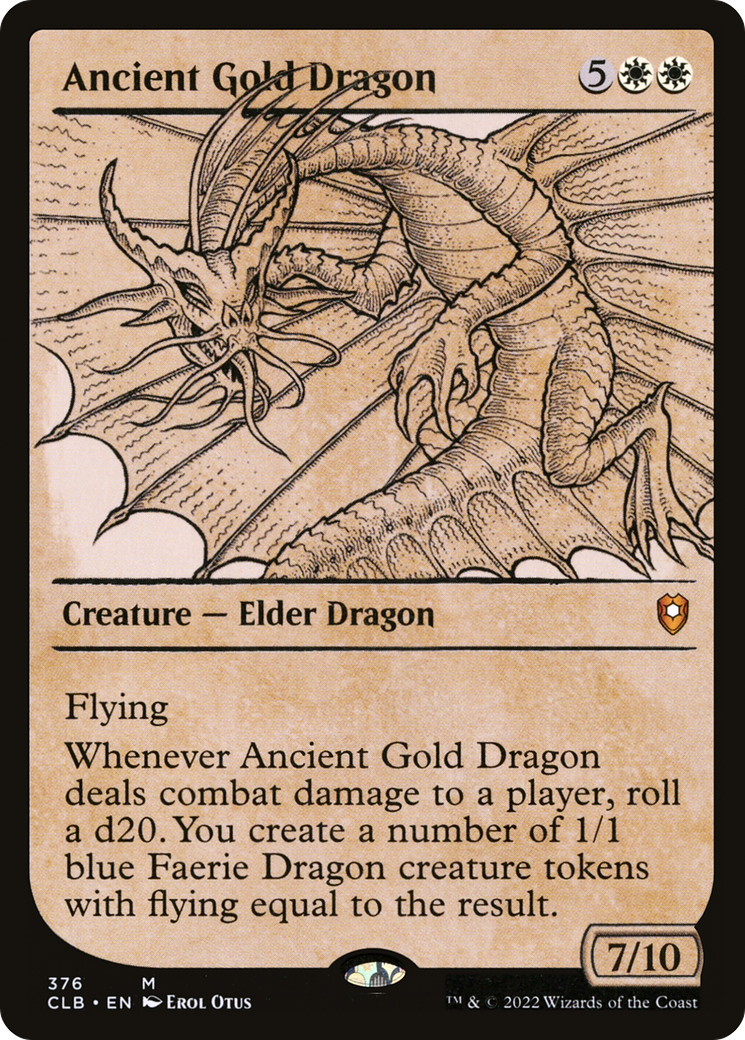 Ancient Gold Dragon (Showcase) (CLB-376) - Commander Legends: Battle for Baldur's Gate: (Showcase) Foil