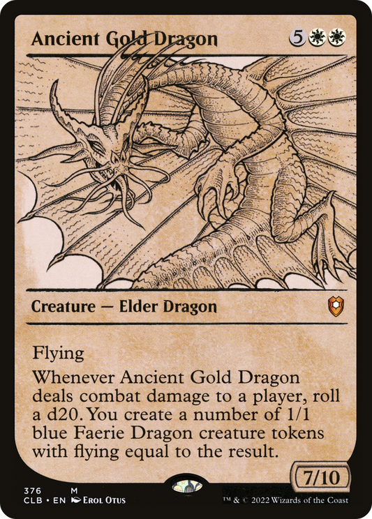 Ancient Gold Dragon (Showcase) (CLB-376) - Commander Legends: Battle for Baldur's Gate: (Showcase) Foil