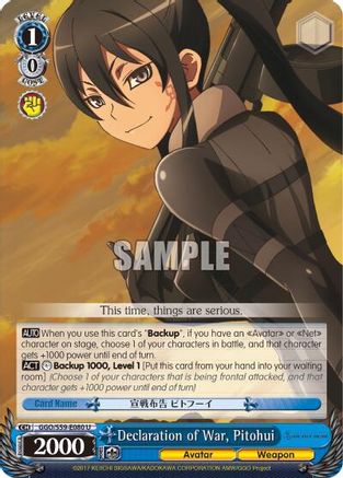 Declaration of War, Pitohui (GGO/S59-E080 U) - Gun Gale Online