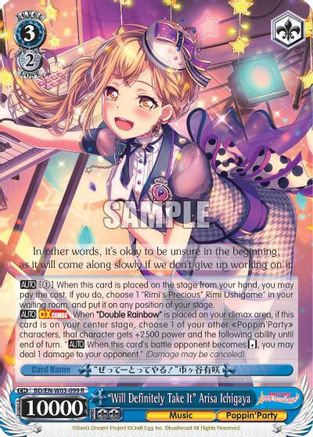 "Will Definitely Take It" Arisa Ichigaya (BD/EN-W03-099 R) - BanG Dream! Girls Band Party! MULTI LIVE