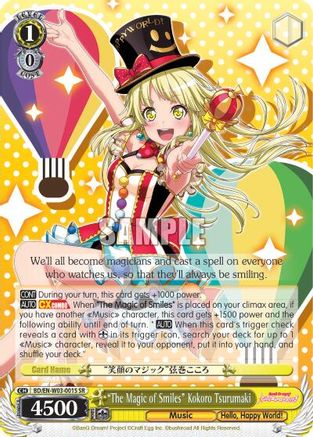 "The Magic of Smiles" Kokoro Tsurumaki (SR) (BD/EN-W03-001S SR) - BanG Dream! Girls Band Party! MULTI LIVE