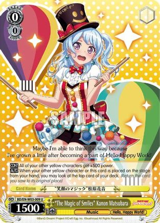 "The Magic of Smiles" Kanon Matsubara (BD/EN-W03-009 U) - BanG Dream! Girls Band Party! MULTI LIVE