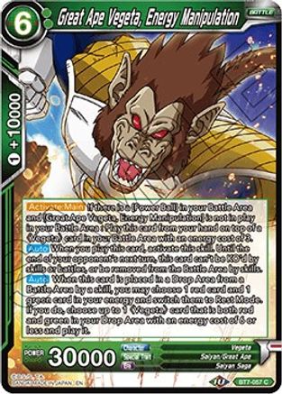 Great Ape Vegeta, Energy Manipulation (BT7-057) - Assault of the Saiyans Foil