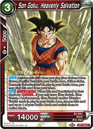 Son Goku, Heavenly Salvation (BT7-004_PR) - Assault of the Saiyans PreRelease Cards