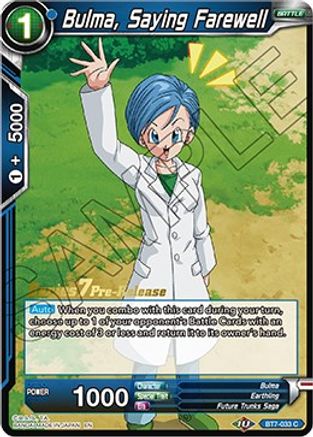 Bulma, Saying Farewell (BT7-033_PR) - Assault of the Saiyans PreRelease Cards