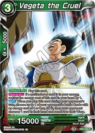Vegeta the Cruel (BT7-058_PR) - Assault of the Saiyans PreRelease Cards