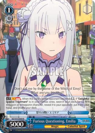 Furious Questioning, Emilia (RZ/S55-E069 R) - Re:ZERO Vol.2