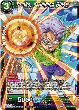 Trunks, a Helping Blast (Shop Tournament: Assault of Saiyans) (P-128) - Promotion Cards