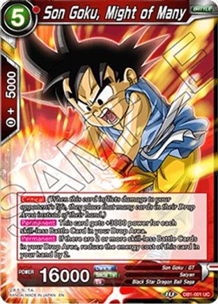 Son Goku, Might of Many (DB1-001) - Draft Box 04  Dragon Brawl