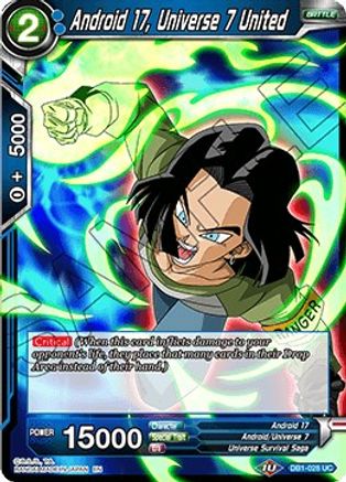 Android 17, Universe 7 United (DB1-028) - Draft Box 04  Dragon Brawl