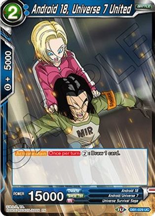 Android 18, Universe 7 United (DB1-029) - Draft Box 04  Dragon Brawl Foil