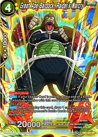 Great Ape Bardock, Raider's Warcry (DB1-061) - Draft Box 04  Dragon Brawl