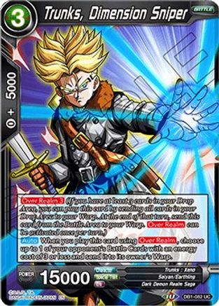 Trunks, Dimension Sniper (DB1-082) - Draft Box 04  Dragon Brawl Foil
