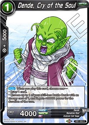 Dende, Cry of the Soul (DB1-083) - Draft Box 04  Dragon Brawl Foil