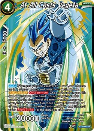 At All Costs Vegeta (Shatterfoil) (BT4-030) - Draft Box 04  Dragon Brawl Foil