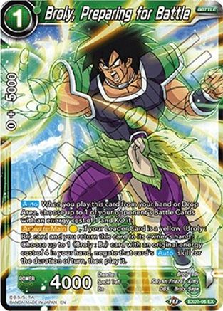 Broly, Preparing for Battle (EX07-06) - Expansion Deck Box Set 07 Magnificent Collection  Fusion Hero