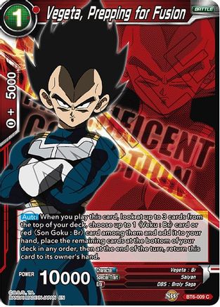 Vegeta, Prepping for Fusion (BT6-009) - Expansion Deck Box Set 07 Magnificent Collection  Fusion Hero