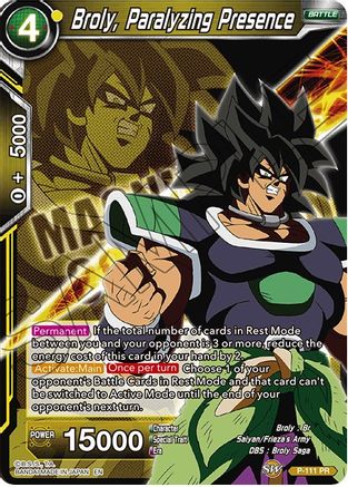 Broly, Paralyzing Presence (P-111) - Expansion Deck Box Set 08 Magnificent Collection  Forsaken Warrior