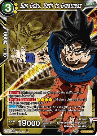 Son Goku, Path to Greatness (P-115) - Expansion Deck Box Set 08 Magnificent Collection  Forsaken Warrior