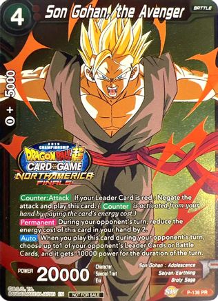 Son Gohan, the Avenger (Championship Final 2019) (P-138) - Tournament Promotion Cards