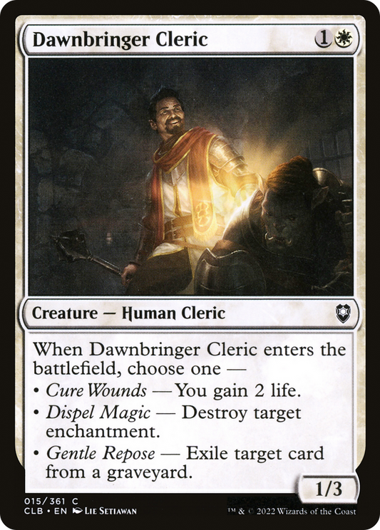 Dawnbringer Cleric (CLB-015) - Commander Legends: Battle for Baldur's Gate Foil