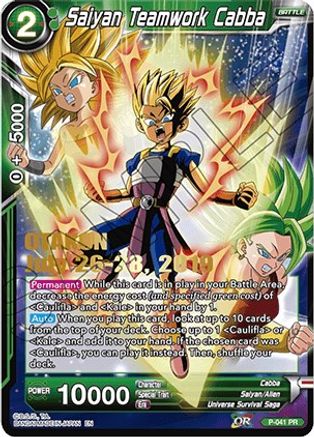 Saiyan Teamwork Cabba (OTAKON 2019) (P-041) - Promotion Cards Foil