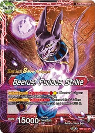 Beerus // Beerus, Furious Strike (BT8-002_PR) - Malicious Machinations PreRelease Cards