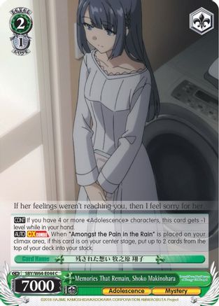 Memories That Remain, Shoko Makinohara (SBY/W64-E044 C) - Rascal Does Not Dream of Bunny Girl Senpai