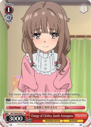 Change of Clothes, Kaede Azusagawa (SBY/W64-E067 C) - Rascal Does Not Dream of Bunny Girl Senpai