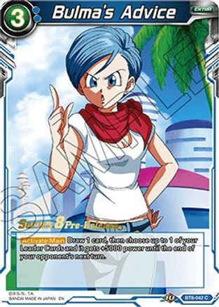 Bulma's Advice (BT8-042_PR) - Malicious Machinations PreRelease Cards