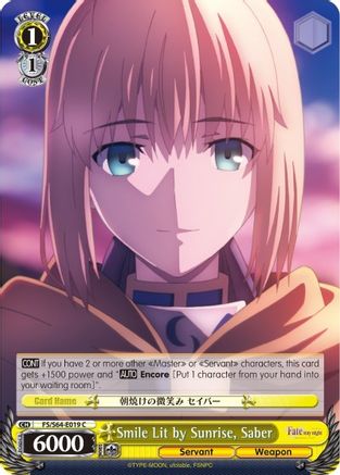 Smile Lit by Sunrise, Saber (FS/S64-E019 C) - Fate/stay night [Heaven’s Feel]