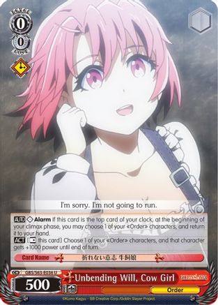 Unbending Will, Cow Girl (GBS/S63-E036 U) - Goblin Slayer