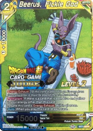 Beerus, Fickle God (Level 2) (BT7-120) - Judge Promotion Cards