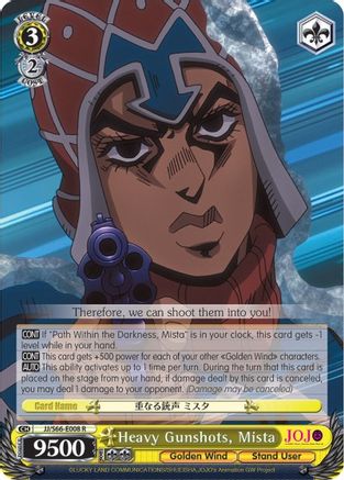 Heavy Gunshots, Mista (JJ/S66-E008 R) - JoJo's Bizarre Adventure: Golden Wind
