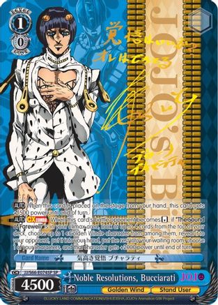 Noble Resolutions, Bucciarati (SP) (Gold Signature) (JJ/S66-E074SP SP) - JoJo's Bizarre Adventure: Golden Wind