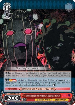 Sowing Seeds of Despair, Cioccolata & G.T (JJ/S66-E052 R) - JoJo's Bizarre Adventure: Golden Wind