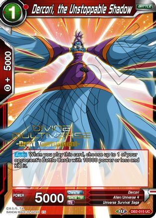 Dercori, the Unstoppable Shadow (Divine Multiverse Draft Tournament) (DB2-015) - Tournament Promotion Cards
