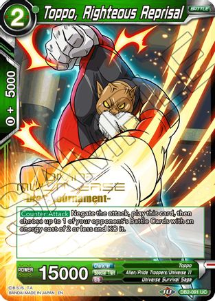 Toppo, Righteous Reprisal (Divine Multiverse Draft Tournament) (DB2-091) - Tournament Promotion Cards