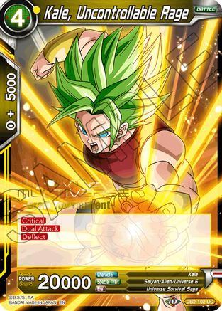 Kale, Uncontrollable Rage (Divine Multiverse Draft Tournament) (DB2-102) - Tournament Promotion Cards