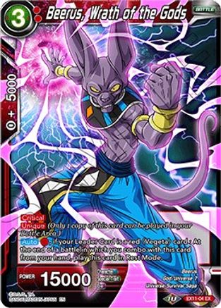 Beerus, Wrath of the Gods (EX11-04) - Expansion Deck Box Set 11 Universe 7 Unison Foil