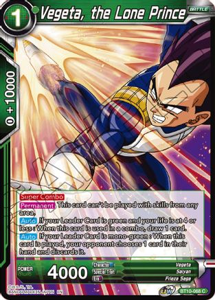Vegeta, the Lone Prince (BT10-068) - Rise of the Unison Warrior Foil