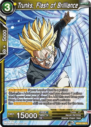 Trunks, Flash of Brilliance (BT10-108) - Rise of the Unison Warrior Foil
