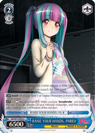 RAISE YOUR HANDS, PAREO (BD/W73-E092 C) - BanG Dream! Vol.2